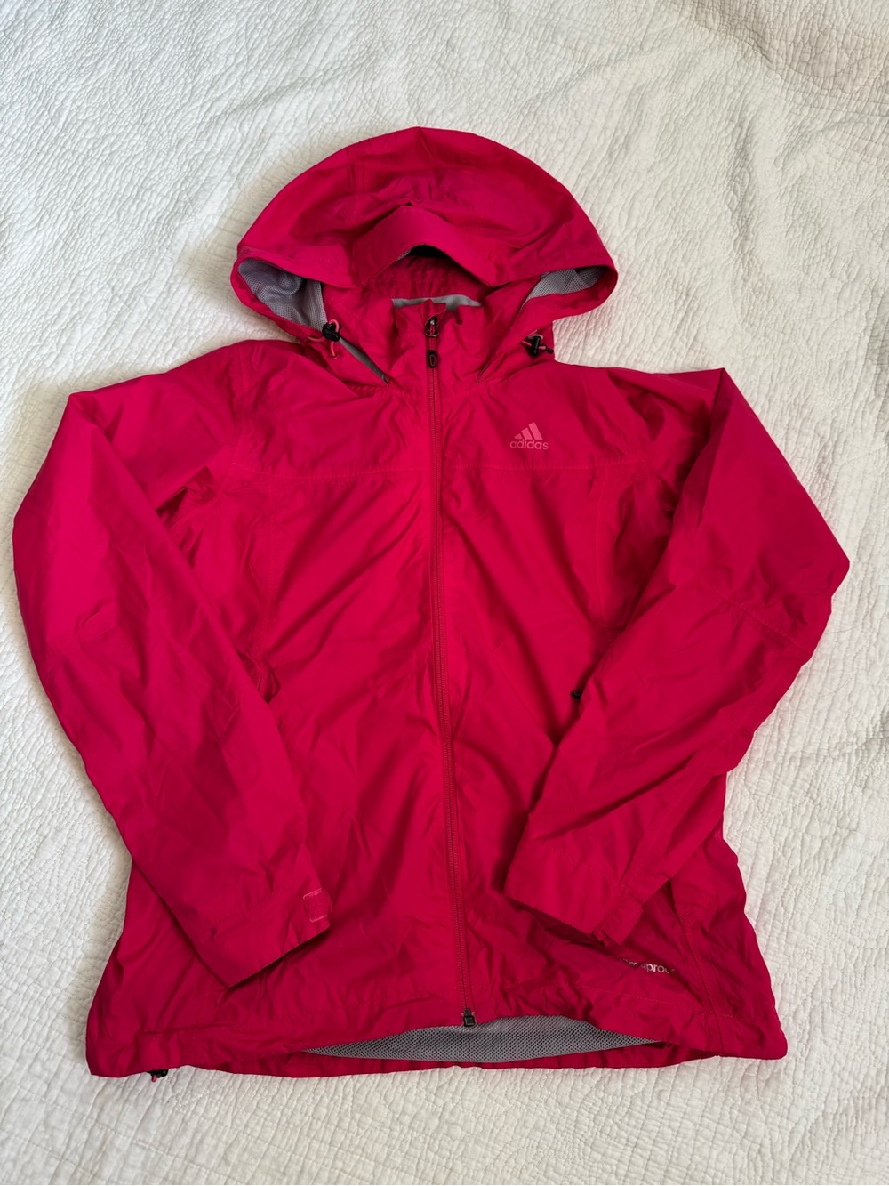 adidas Hot Pink Hooded Windbreaker Jacket, Small
